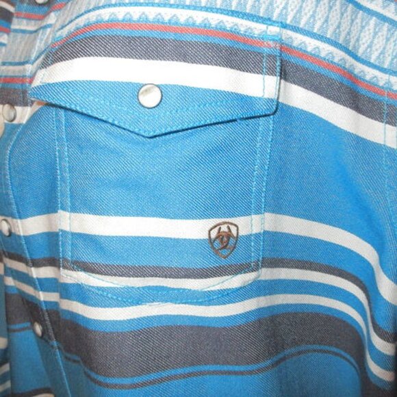 Ariat Men's Pearl Snap Shirt Size XXL Long Sleeves Navajo Print Western Cowboy - Picture 3 of 11